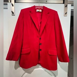 Vintage White Stag Vibrant Red wool blend blazer Jacket. So festive! GUC!